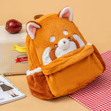 Red Panda Fluffy Backpack, Animal Book Bag