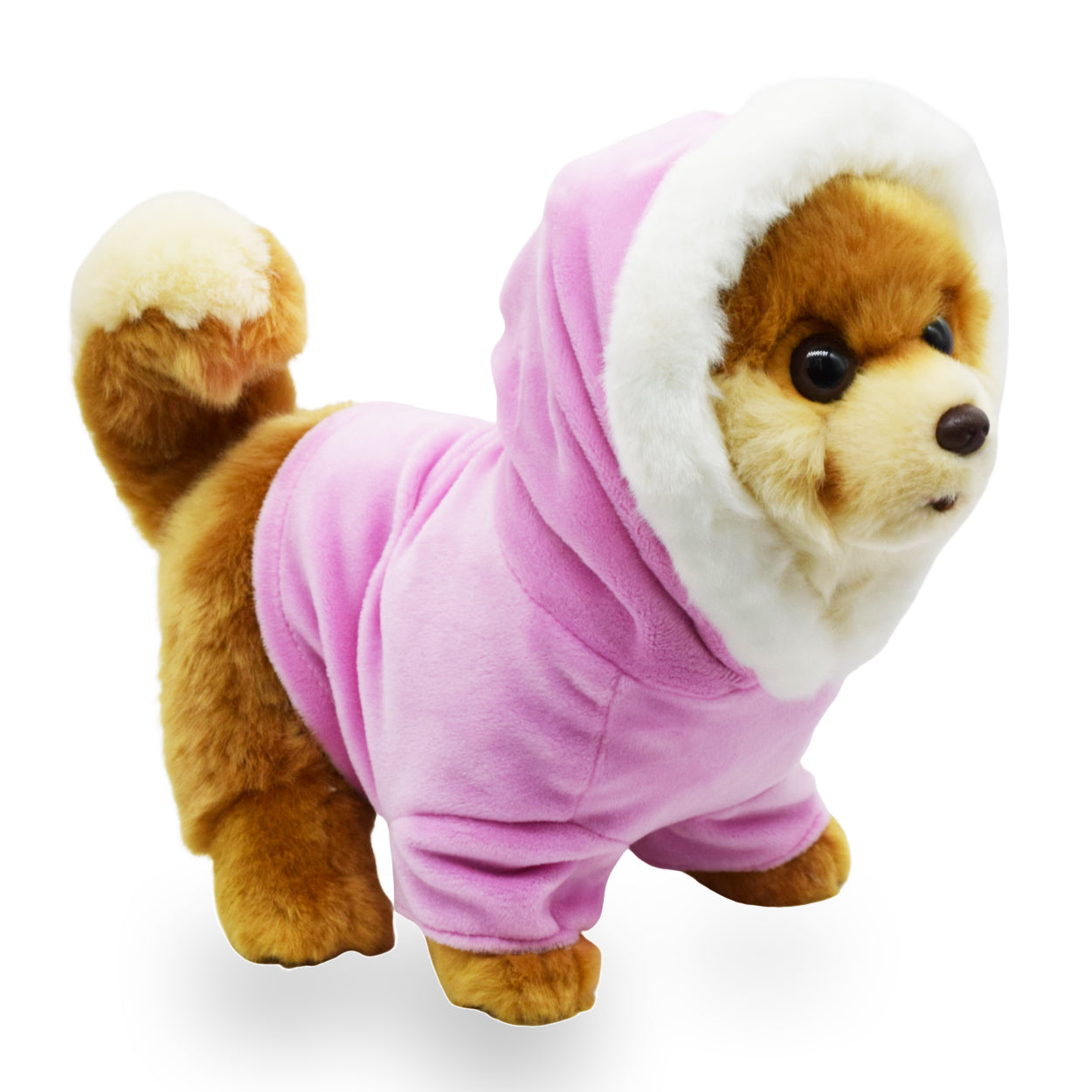 Realistic Pomeranian Dog in Clothes Stuffed Animal Plushies