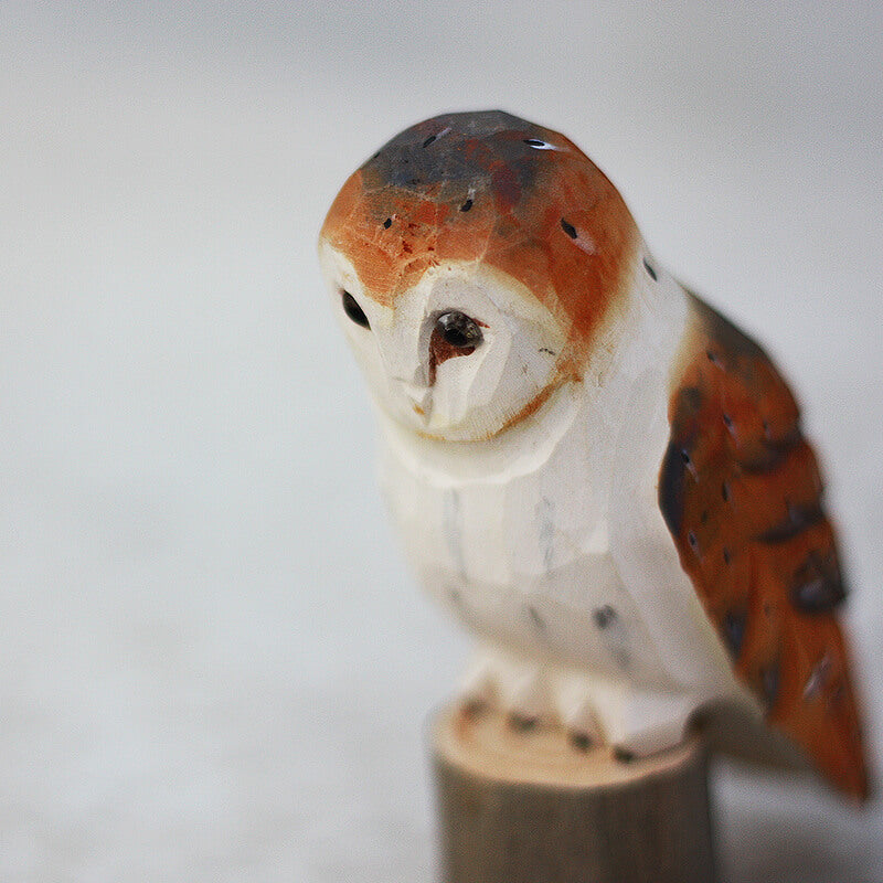 Handmade Carved Owl Figurine