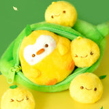 Cute PeaPod Plush Bag Chram, With Duck Plush and Pea Plush
