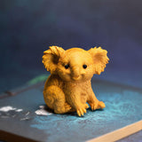 Hand-Carved Realistic Boxwood Koala Figurine