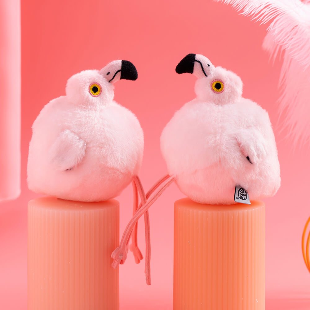 Little Flamingo Plush Bag Charm, Stuffed Animal Keychain