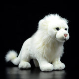 Realistic White Lion Stuffed Animal Plush Toy
