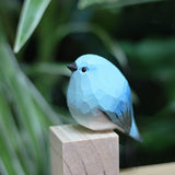 Handmade Carved Wooden Mountain Bluebird Figurine