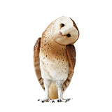Crooked head Realistic Owl Figurine