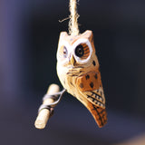 Handmade Carved Owls Figurine