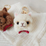 Handmade Wool Felt Alpaca Face Bag Charm, Keychain