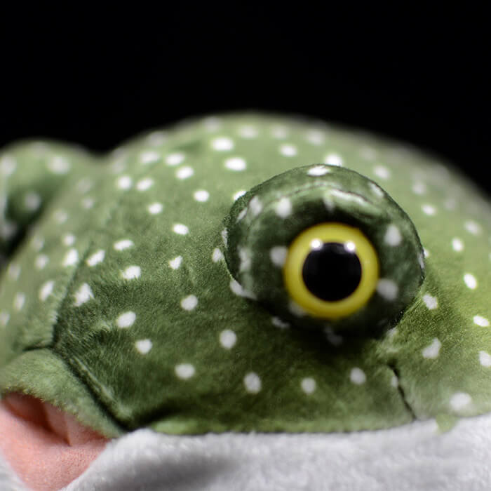 Realistic Green Spotted Puffer Fish Stuffed Animal Plush Toy