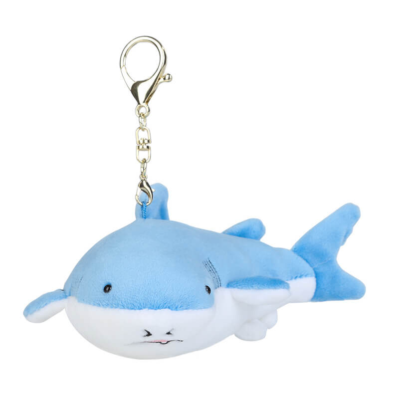 Little White Shark Plush Bag Charm, Stuffed Animal Keychain