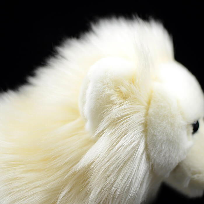 Realistic White Lion Stuffed Animal Plush Toy 
