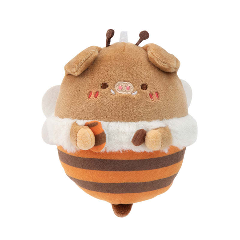 Cute Bee Pig Plush Bag Charm, Animal Keychain