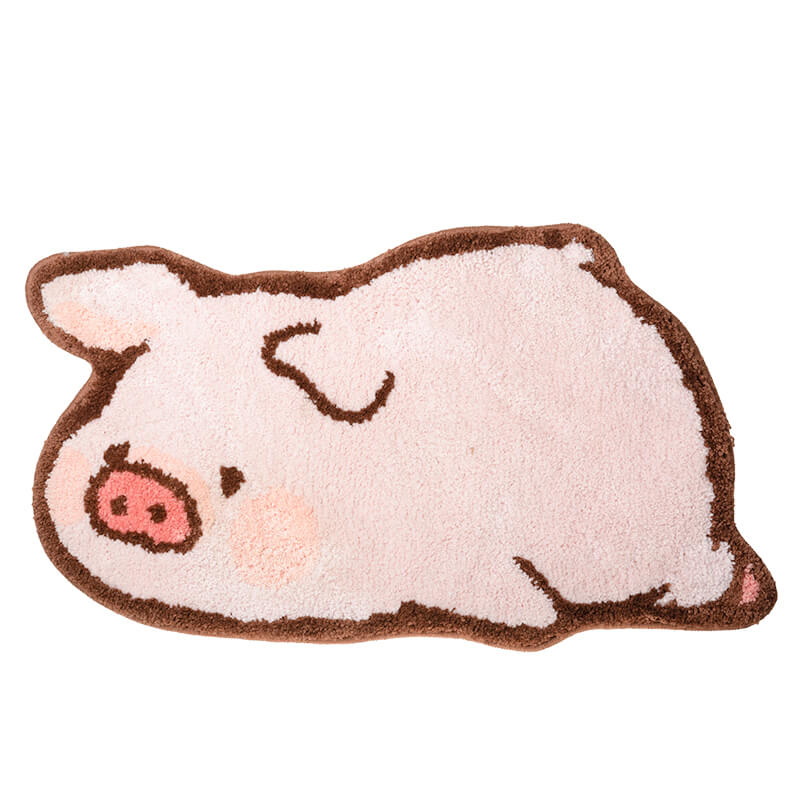 Cute Pig Shaped Area Rug, Apple Piggy Carpet