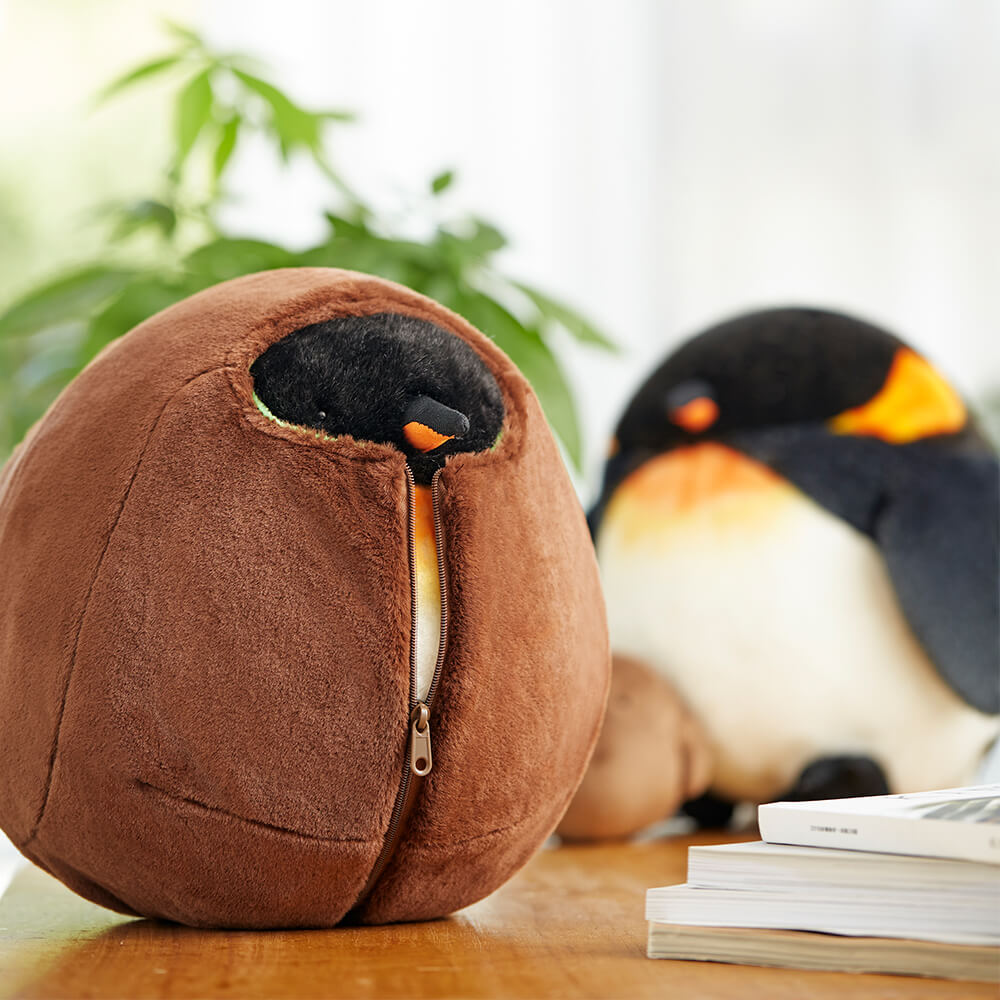 Big Chubby King Penguin Plush Stuffed Animal Round Pillow