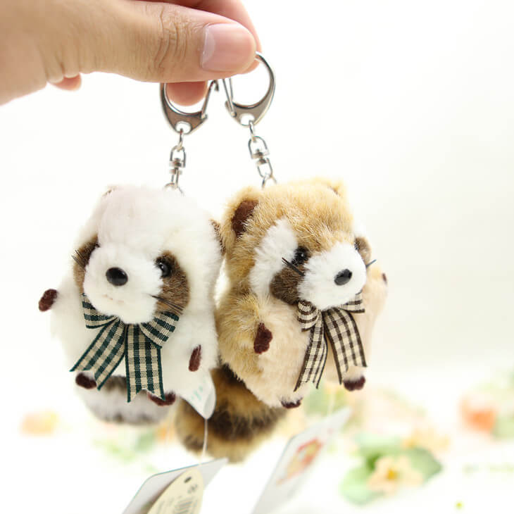 Abaodam Raccoon Keychains Plush Stuffed Keychain Cute Soft Plush