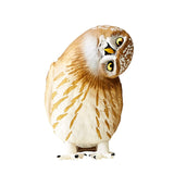 Crooked head Realistic Owl Figurine