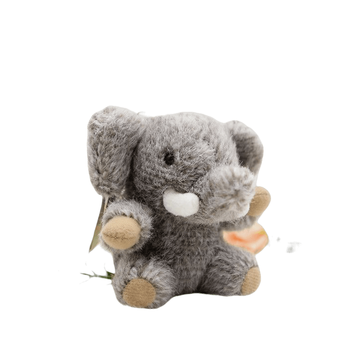 Plush Elephant Bag Charm, Stuffed Animal Keychain
