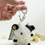 Mini Cow Plush Bag Charm, Animal Stuffed Keychain