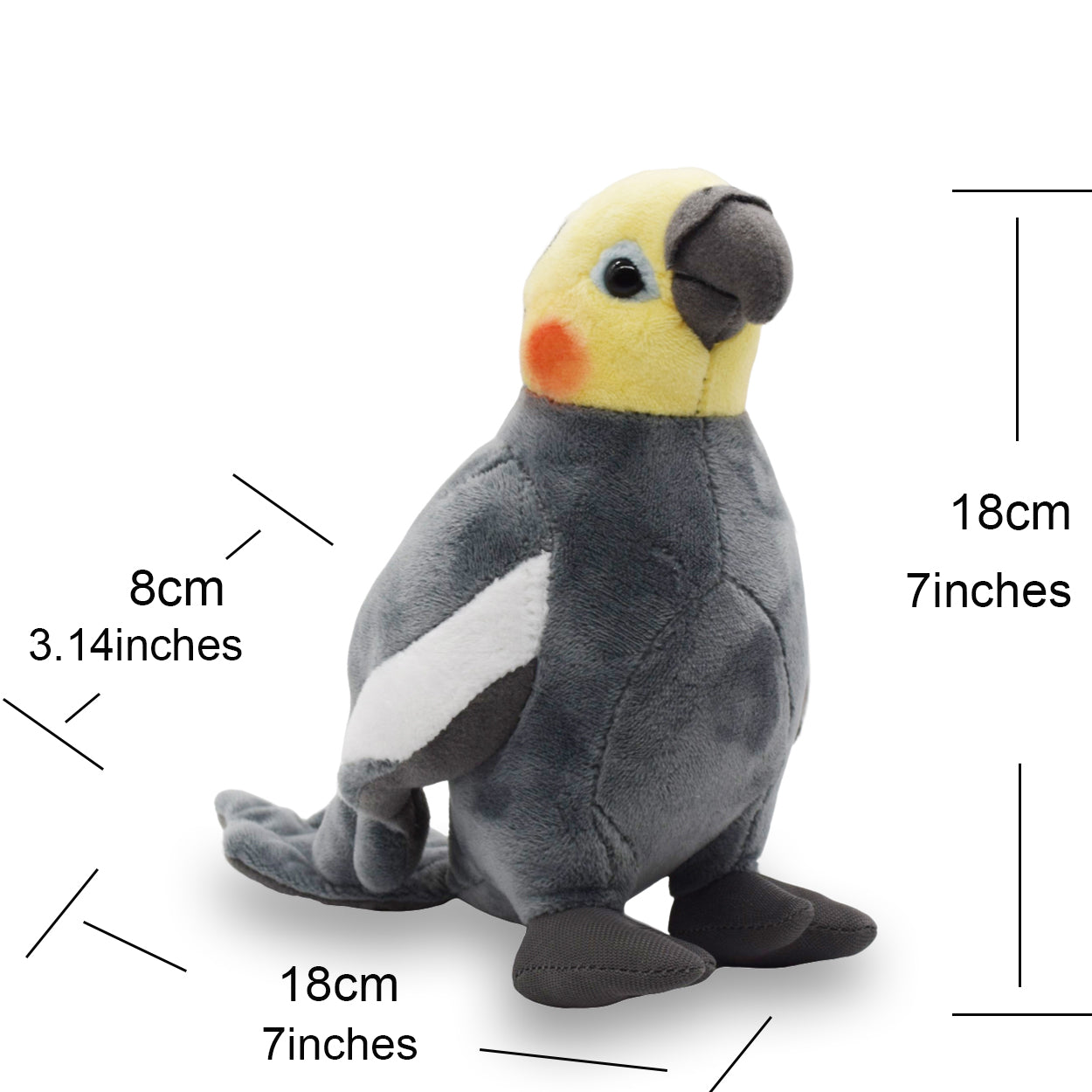 Realistic Cockatiel Stuffed Animal Plush Toy