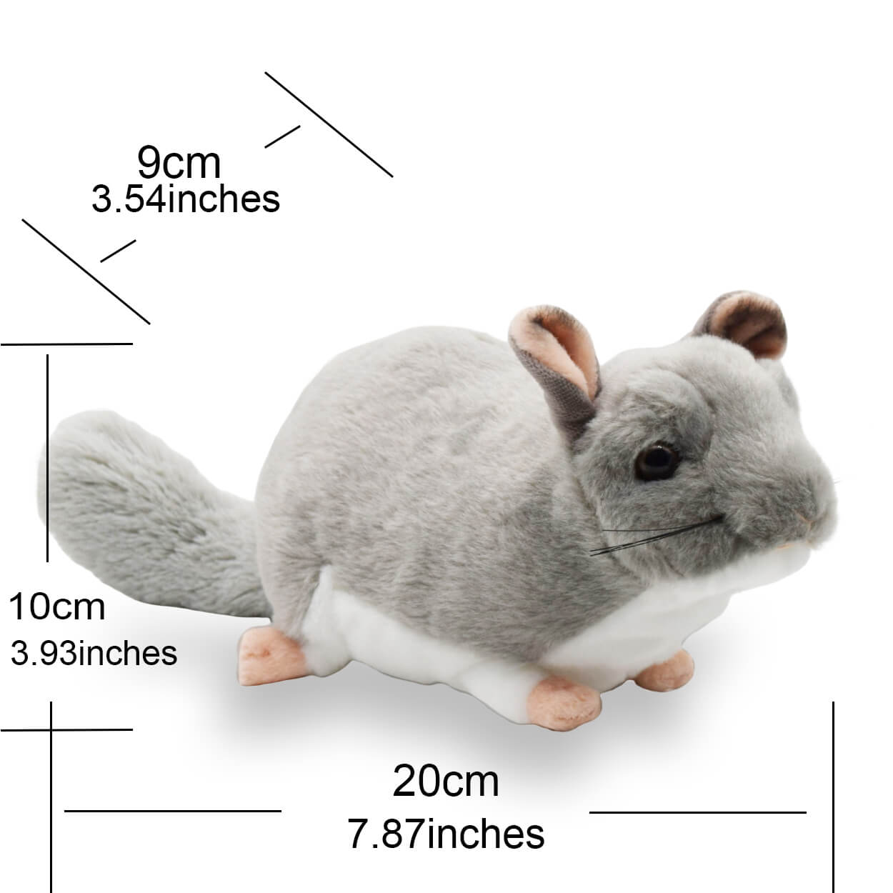 Shila Peluche Chinchilla Gris 28 cm Peluche Souris Laine Shila Peluche Chinchilla Gris 28 cm Peluche Souris Laine